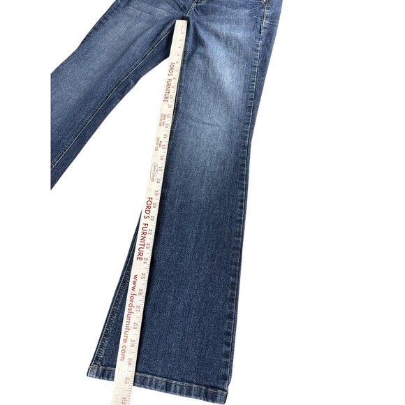 WHBM Boot Leg Jeans Mid Rise Dark Denim Stretch Classic Fit Bootcut Preppy - Picture 8 of 9